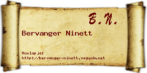 Bervanger Ninett névjegykártya
